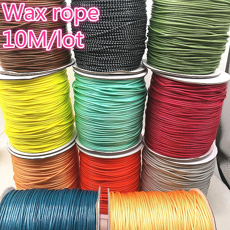 

10 Meters 1mm 1.5mm Waxed Cotton Cord Waxed Thread Cord String Strap Necklace Rope Bead for Jewelry Making DIY Necklace #26