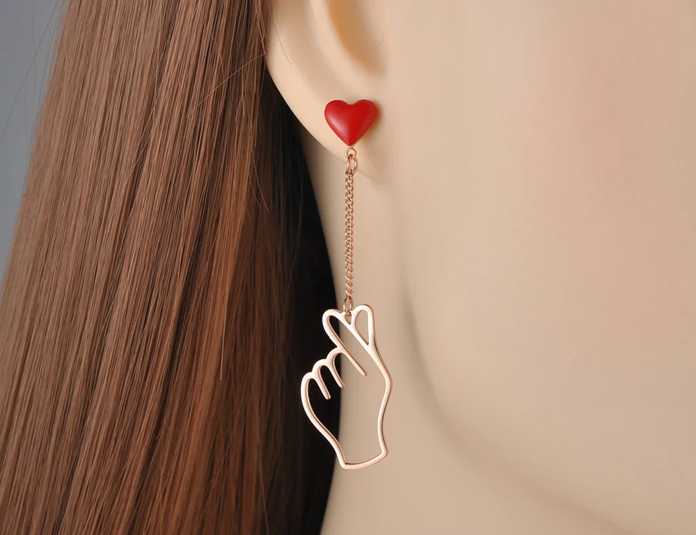 Серьги ZooMango из нержавеющей стали цвета розового золота для девушек Show Love