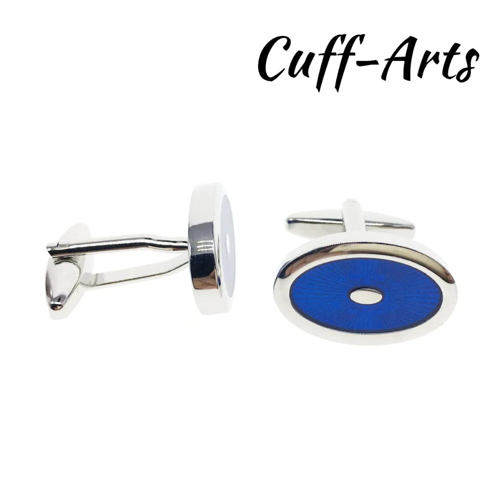 Cufflinks for Mens Oval Blue Shirt Cuff links Gifts Men Gemelos Les Boutons De Manchette by Cuffarts C20171 | Украшения и