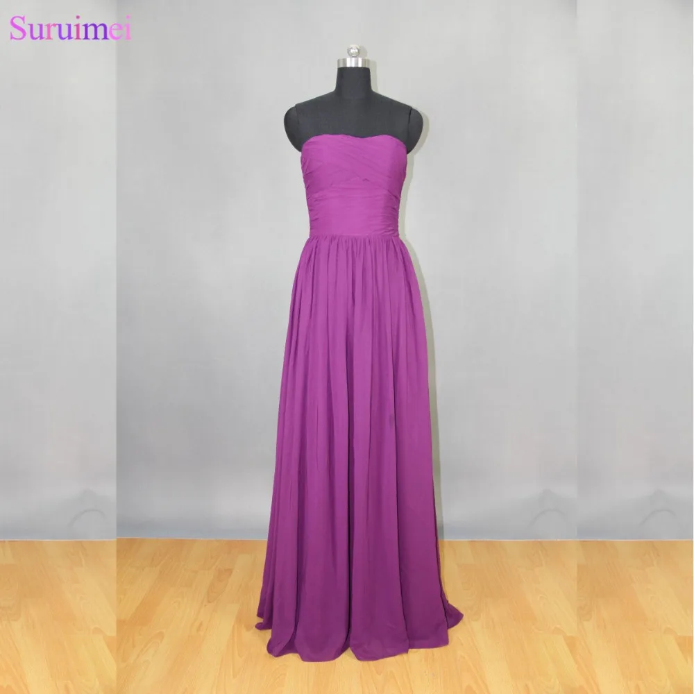 

Chiffon Bridesmaid Dresses Purple Long Brides Maid Dress Vestidos De