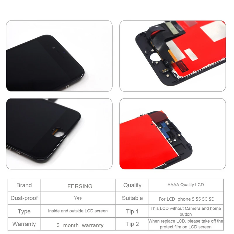 2019 OEM 100% AAAA Оригинальный ЖК-экран для iPhone 5S 5 SE 5C ЖК-дисплей дигитайзер сенсорный