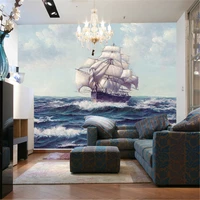 beibehang smooth sailing ship large mural painting sofa bedroom tv background wallpaper wallpaper 3d papel de parede infantil