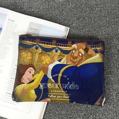 Beauty and the Beast Маленькая Русалочка Красавица и Чудовище Принцесса Рапунцель косметичка для макияжа мультяшная дорожная косметичка красивый чехол для хранения - Цвет: Beauty and the Beast