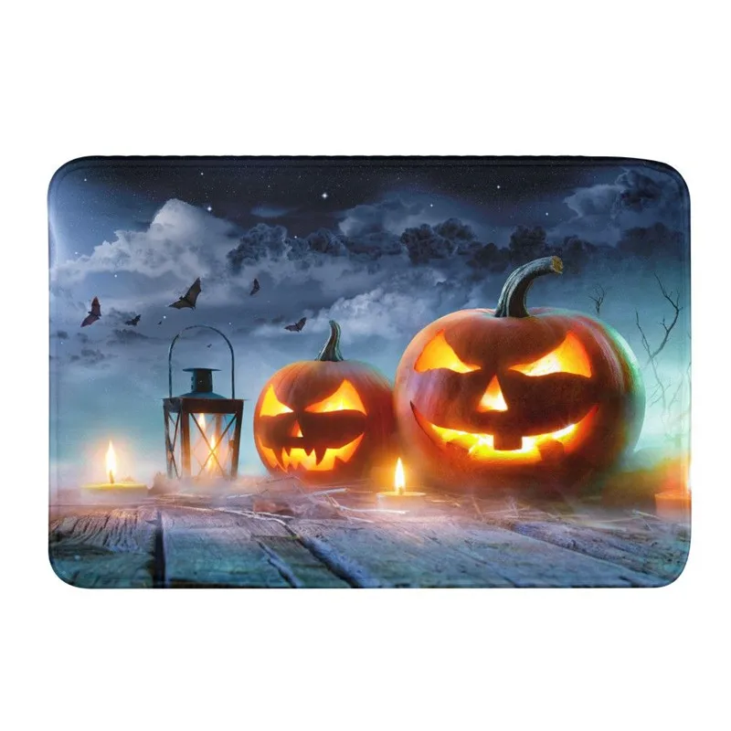 Door Mat Cool Halloween Pumpkin 3D Printing Bath Anti-Slip Washable Kitchen Bedroom Hallway Floor Doormats Rug Stair Carpets | Дом и сад