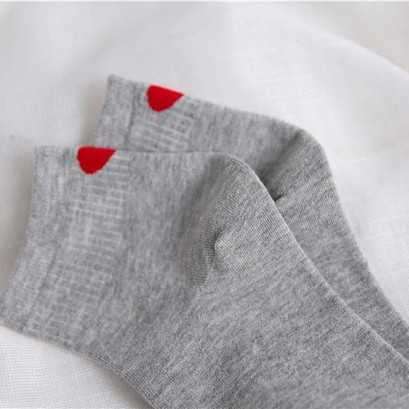 Милые хлопковые носки [COSPLACOOL] в Корейском стиле Харадзюку с вышивкой сердцем