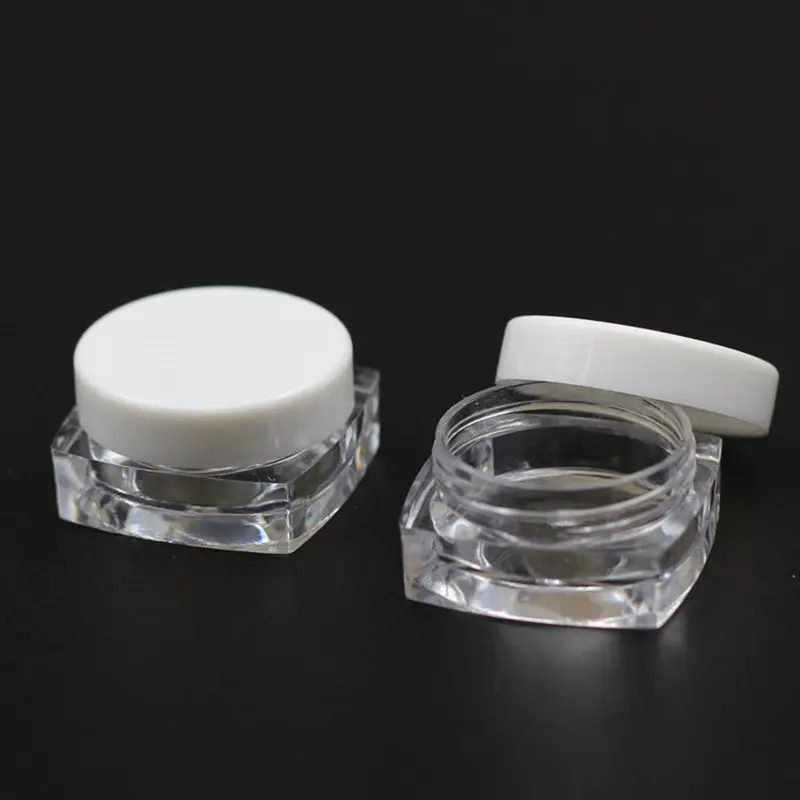 100 шт. прозрачные квадратные банки для косметики 3 г|cosmetic plastic jar|cosmetic mixcosmetics men |