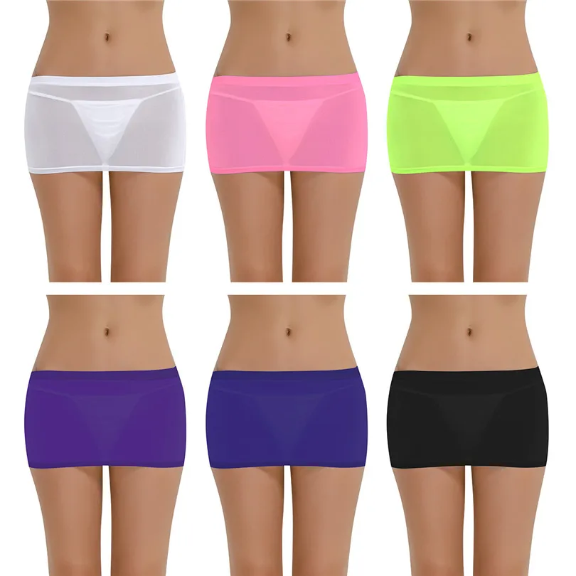 Женская сексуальная прозрачная мини-юбка эластичные прозрачные мини-юбки