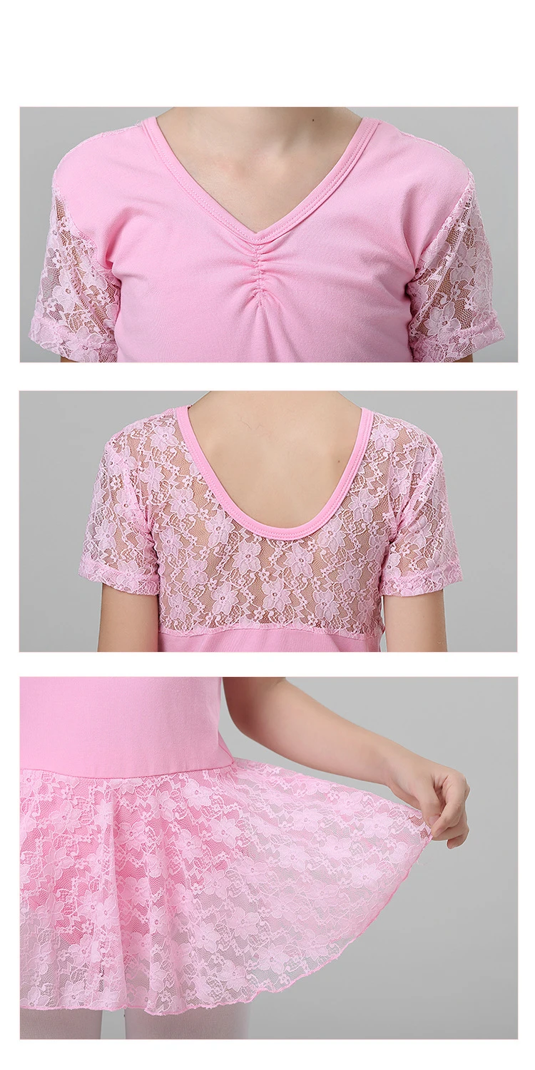 

Dancewear Gymnastics Latin Suit Gauze Kid Ballroom Dance Soft Lace Skate Leotard Cotton Ballet Dress Camisole Girls Training