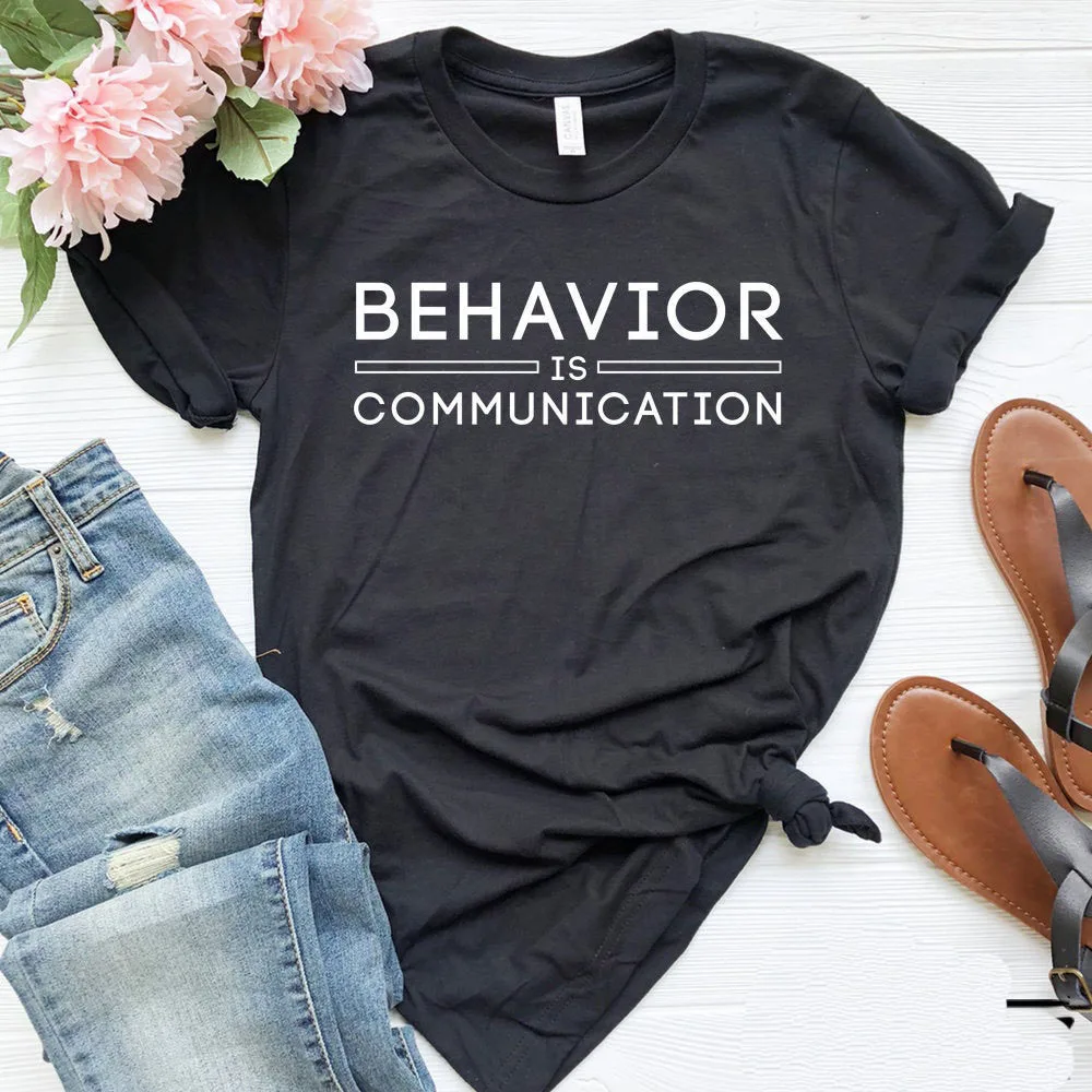 Женская футболка с надписью havior Is Communication повседневная хлопковая хипстерская