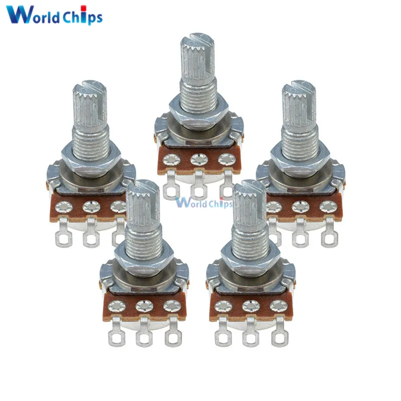 5 шт. мини кастрюли для гитары B500K длинный Сплит 18 мм вал линейные конические