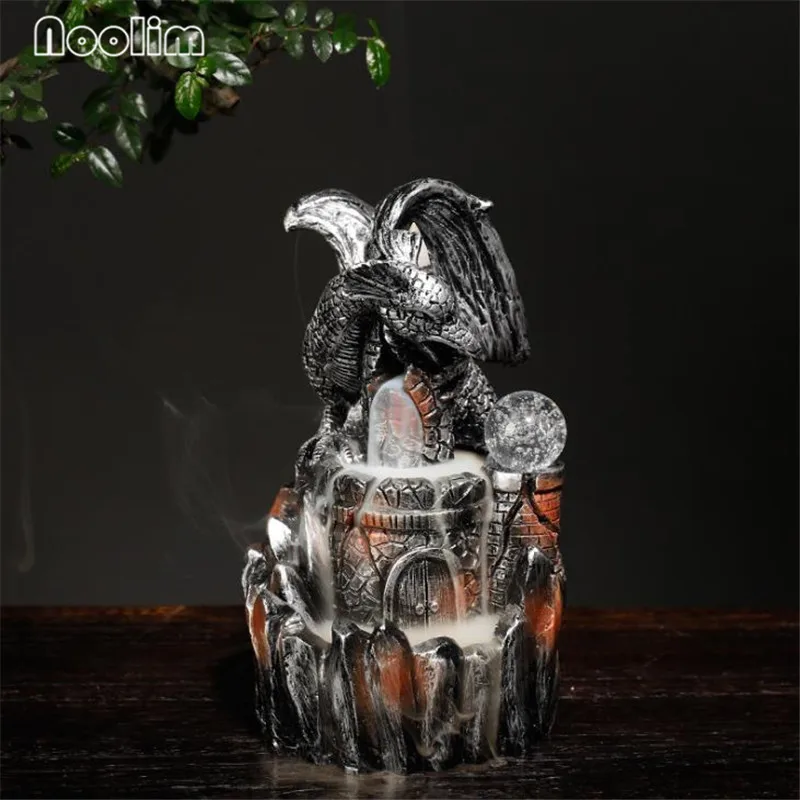 Горелка для благовоний из смолы Европейский стиль Pterosaur светодиодная лампа дым