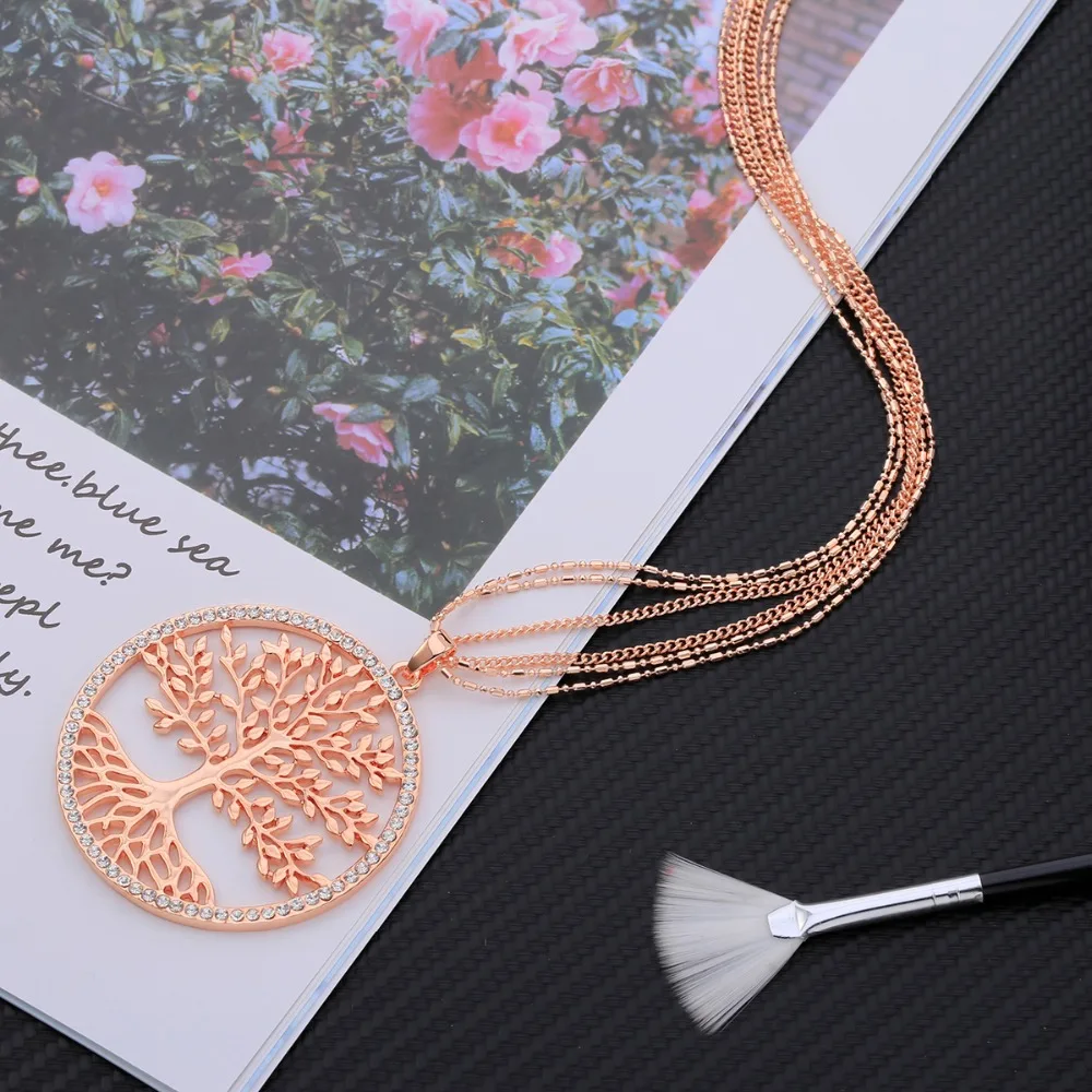 2020 новое ожерелье с кристаллом и кулоном из фианита в виде дерева жизни колье