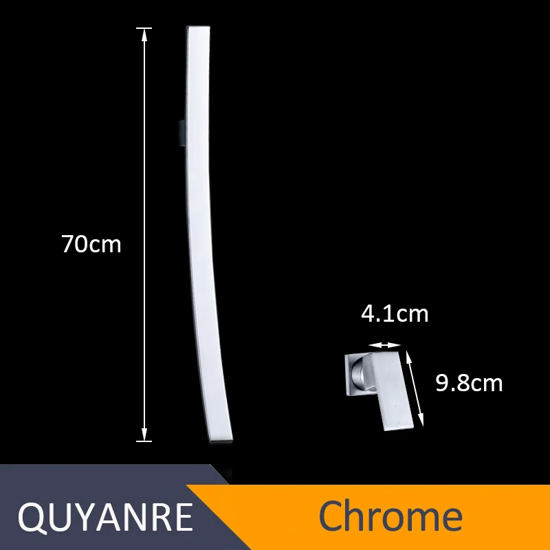 Chrome Quyanre инновационный Luna Настенный Водопад кран для умывальника одноуровневый смеситель Скрытая раковина для ванной Torneira - Цвет: Chrome