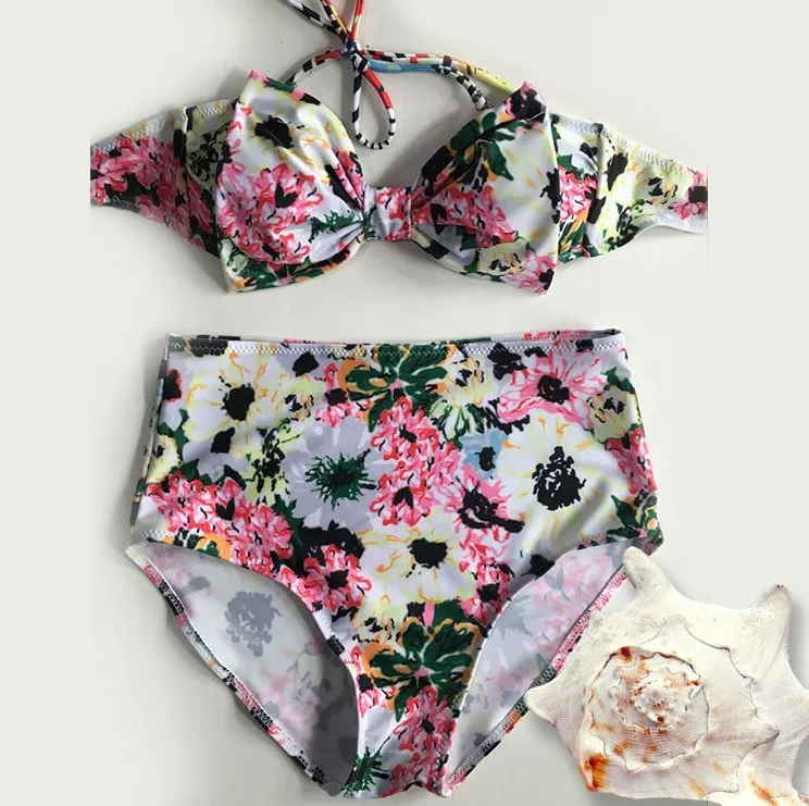 2016 Sexy женщины бикини лук галстук купальник купальный костюм для леди купальники