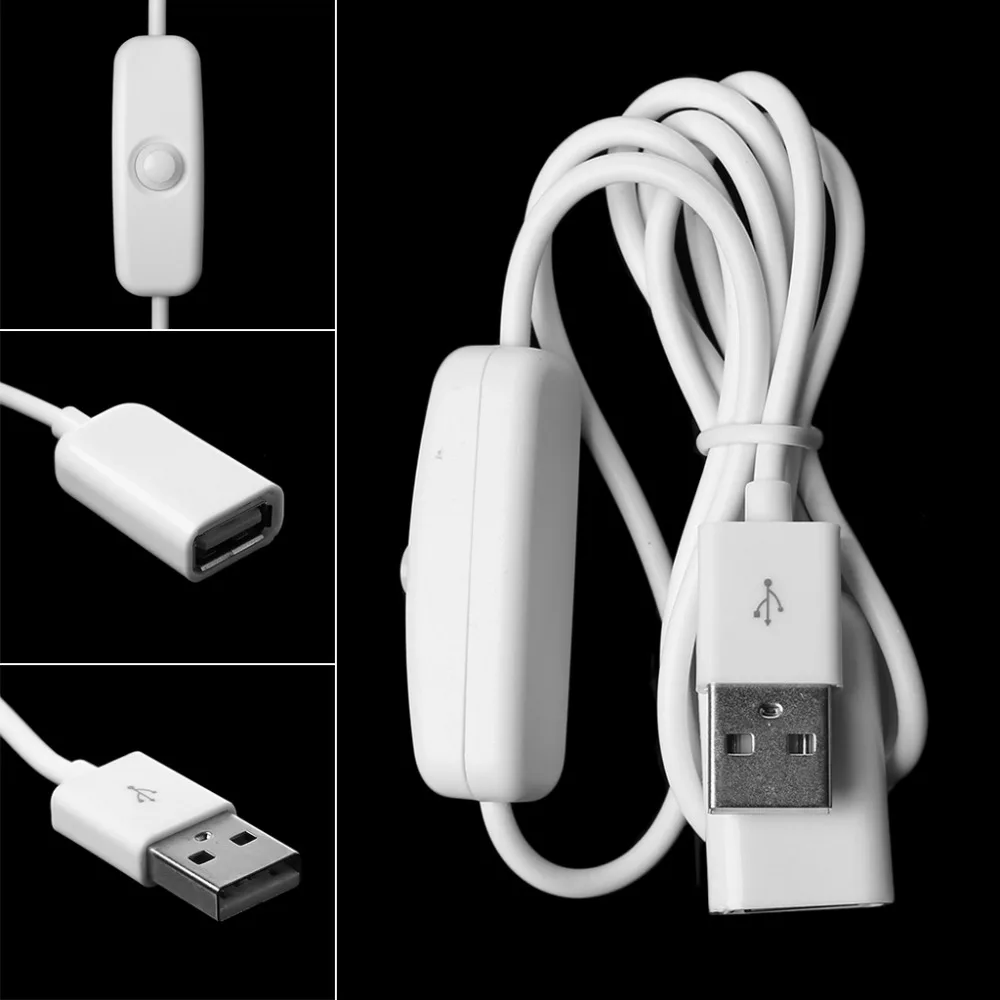 Удлинительный Кабель USB 2 0 для мужчин и женщин с переключателем ВКЛ/ВЫКЛ ПК