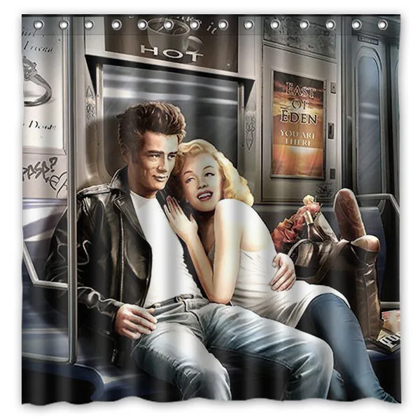 Eco-friendly Polyester Fabric 180*180cm Modern Design James Dean Print Waterproof Bathroom Shower Curtain | Дом и сад