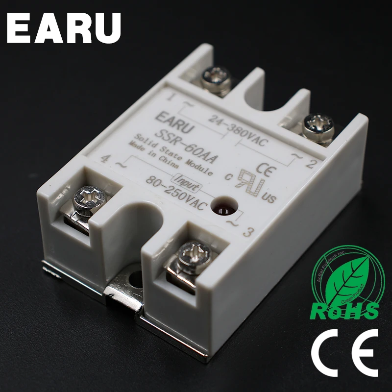 Твердотельный релейный модуль SSR-60AA SSR-600 AA SSR 60A 80-250VAC вход на 24-380VAC выход промышленности управления