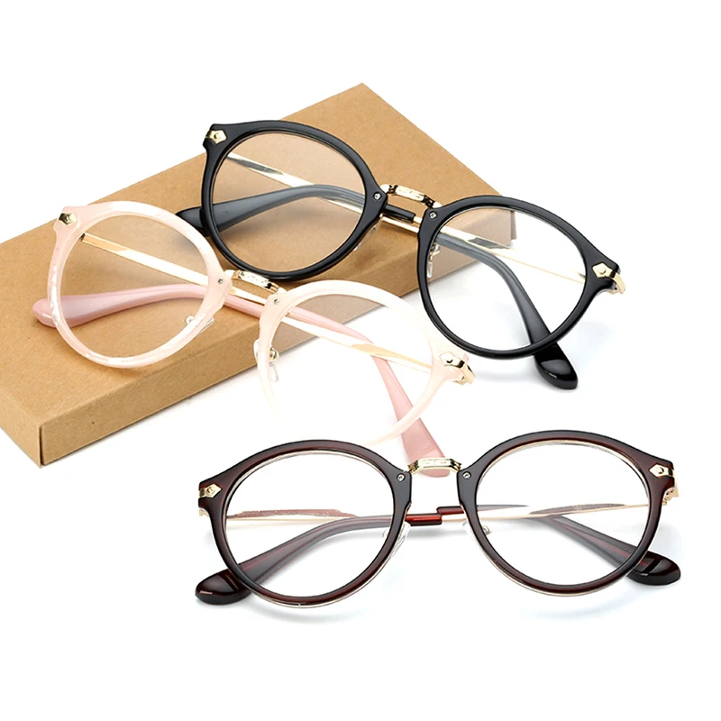 Милые винтажные мужские и женские очки круглая оправа прозрачные с полной