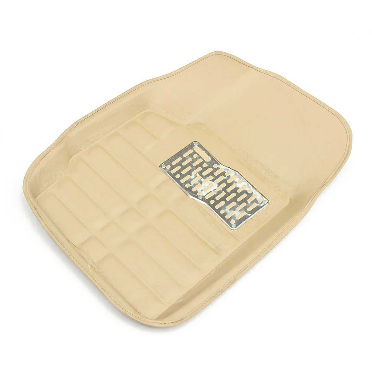 Универсальный автомобильный кожаный коврик бежевый водонепроницаемый для пола