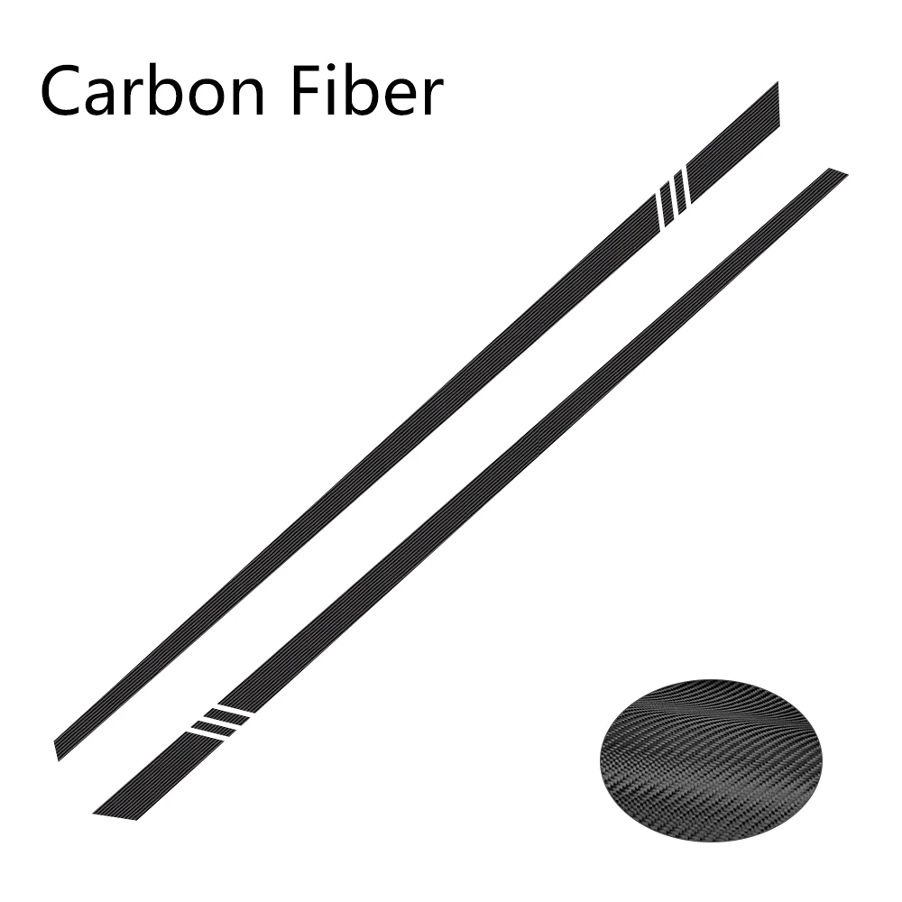 Carbon Fiber 2 шт./лот, 220x8 см, в полоску, в виде боковых полос, наклейки на оба тела, наклейка, автомобильная пленка, виниловая пленка, товары для автомобилей, автомобильные аксессуары - Название цвета: Carbon Fiber