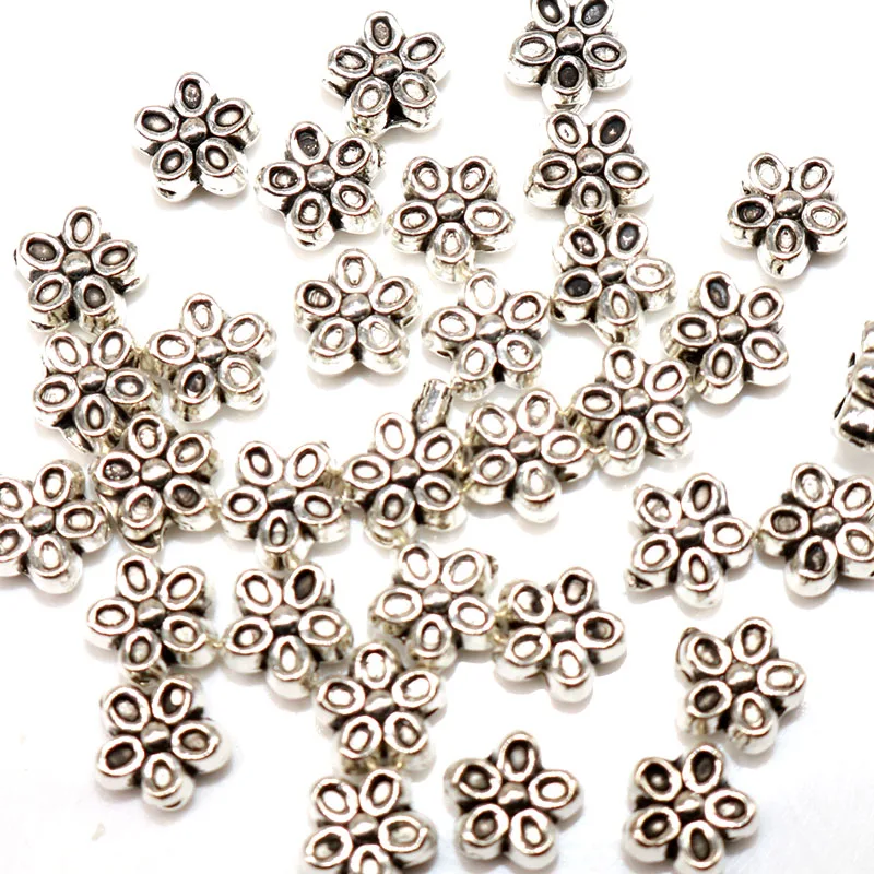 Винтажные бусины разделители в форме цветка 100 шт. металлические трубки из