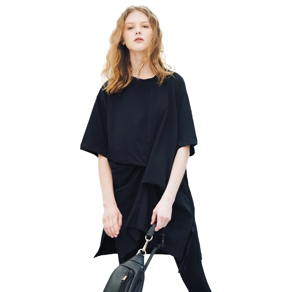 Приталенное весеннее платье 2019 с круглым воротником новое весенне-летнее