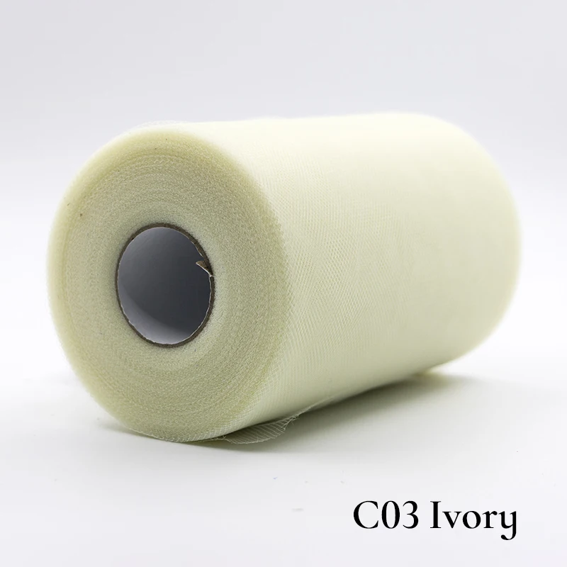 03Ivory Рулон тюля, 100 ярдов, органза, свадебное украшение, пачка для детского душа, рулон тюля, 15 см, украшение для вечеринки и мероприятий, декор для помолвки - Цвет: 03Ivory