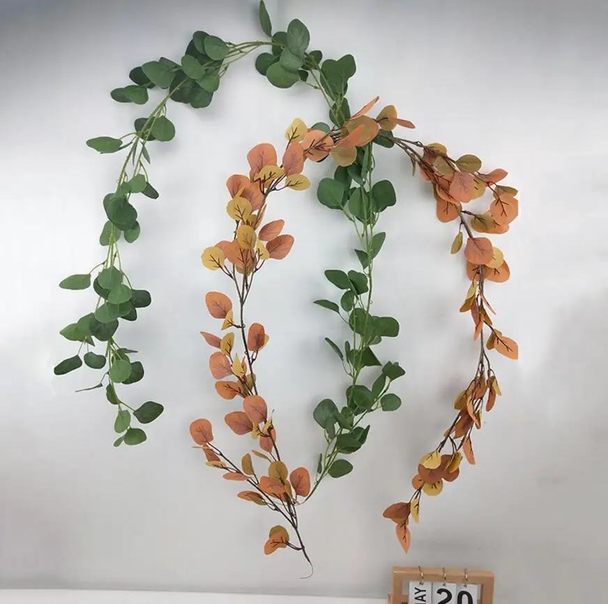 2 шт. искусственные эвкалипты леска с листьями яблока для растений настенный