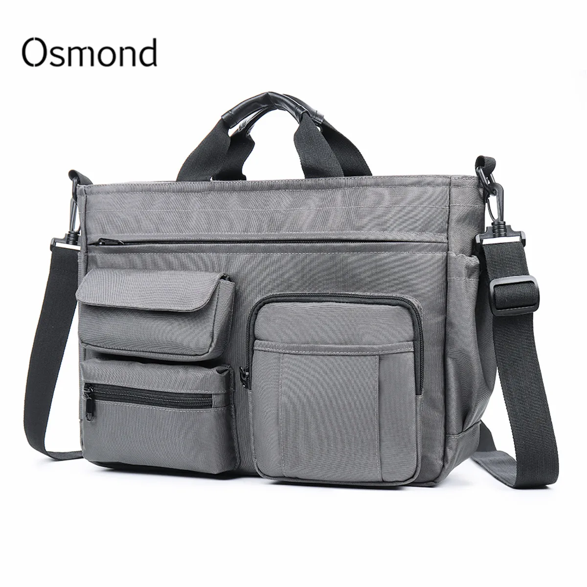 Osmond, Модные Офисные Сумки для мужчин, нейлоновый водонепроницаемый портфель, 14 дюймов, сумка для ноутбука, много карманов, мужские деловые сумки-мессенджеры