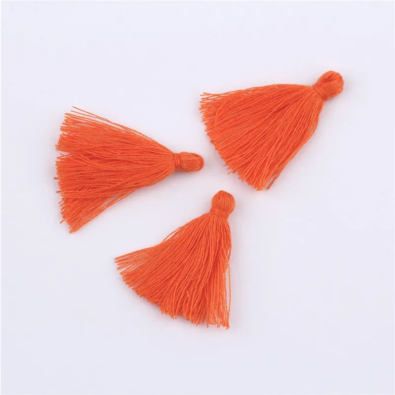 Orange Tassels 200 шт цветные мини кисточки бахрома кулон DIY вечерние хлопковые шнуры кисточки отделка одежды шторы украшения маленькие кисточки кружево - Цвет: Orange Tassels
