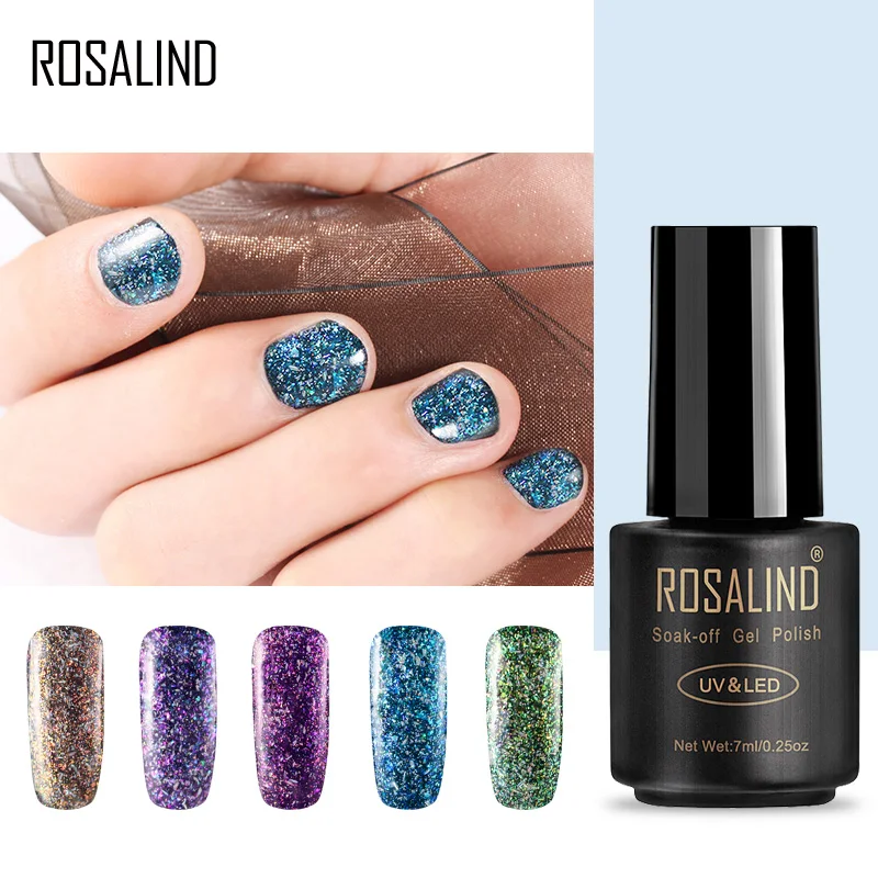 Гель для ногтей ROSALIND 1 S лак фейерверков 7 мл УФ блеск маникюра долговечный