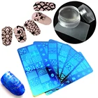 1 комплект, милый художественный штамп в полоску с пандой с изображением для ногтей, штамповочная пластина + прозрачный штамп, прозрачный дизайн ногтей, желе, штамп, наборы красоты