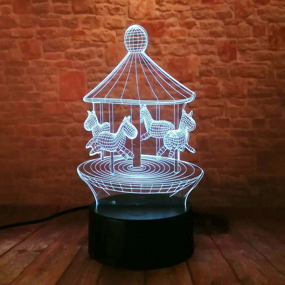 3d лампа светодиодная для ночной съемки карусель цветная атмосферы новое