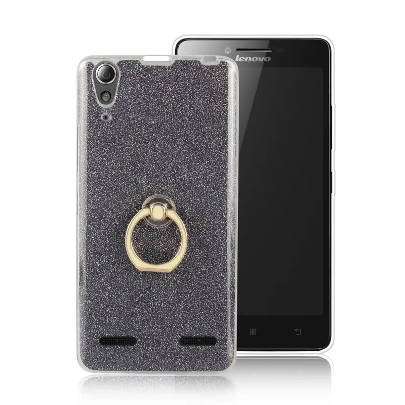 Luxury Ring Holder Case for Lenovo A6000 A6010 Back Cover Glitter Silicon Gel Bag sfor Plus Coque Etui Hoesje Funda |