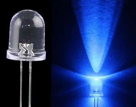 

Free shipping 100pcs Ultra Bright LED 10mm Blue LEDs Light Super Bright Blue,11000-12000 mcd 460-470nm High Quality Wholesale