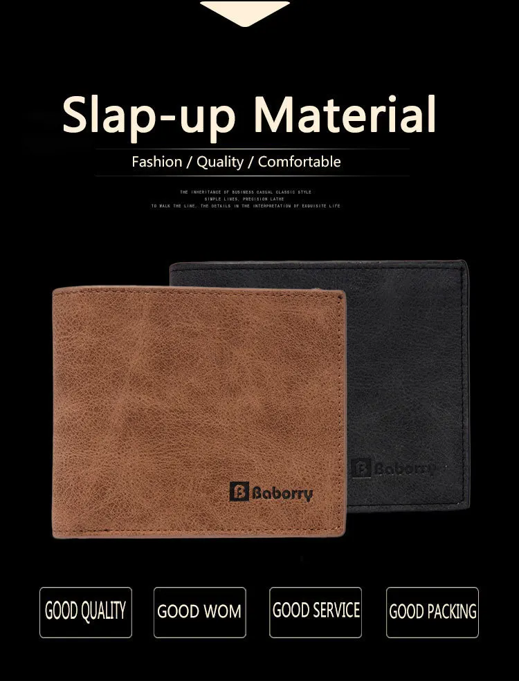 Men Wallet Money Bag Male Bifold PU Leather Coin Change Card Case New Model Style Hot Leisure Urban Compact Hipster Fashion
