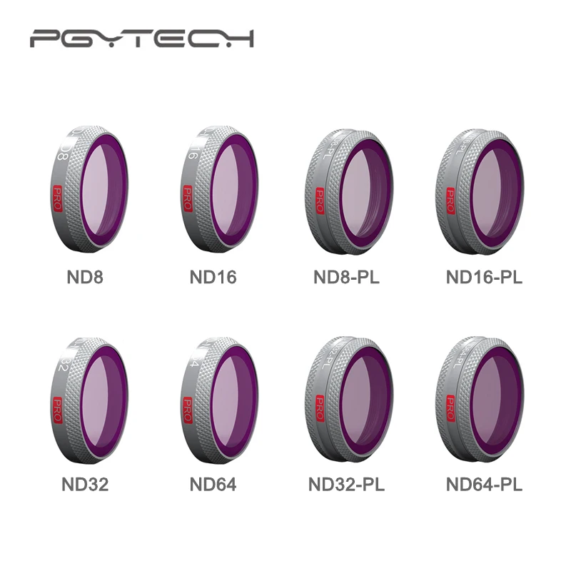 PGYTECH 4 штуки профессиональный набор фильтров ND4 ND8 ND16 ND32 ND4/8/16/32-PL для Mavic 2 Zoom Камера Дрон оригинальные аксессуары