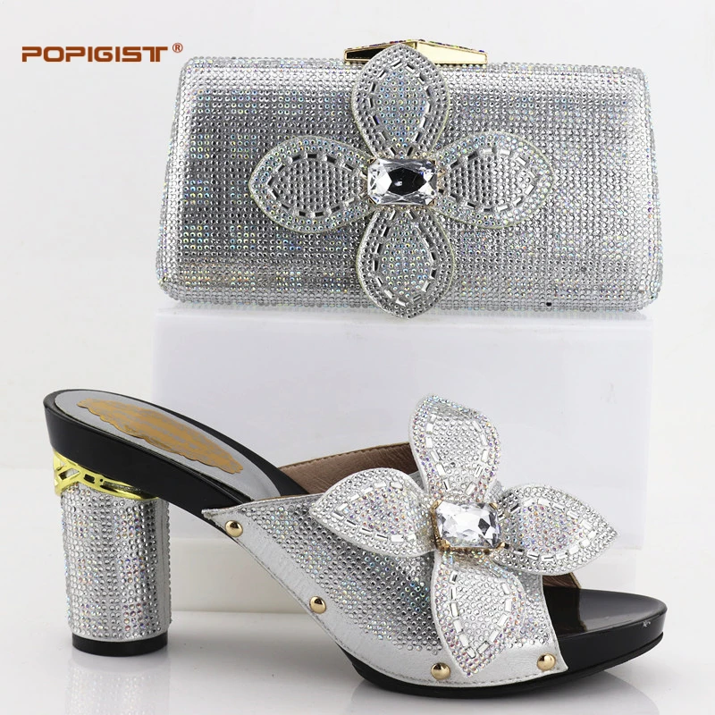 Flower Appliques African shoes and bag set for Party Hot Selling Women Shoe Matching Bag Set 2019 Italian shoe with matching | Обувь