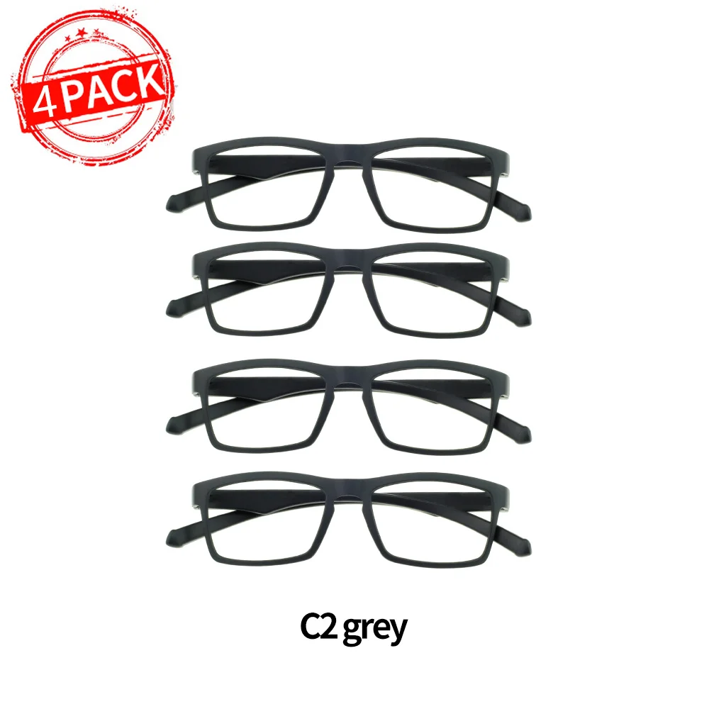4C2 grey OCCI CHIARI, небьющиеся очки для чтения, мужские, против усталости, TR90, Ультралегкая оправа для очков, для женщин+ 1,25+ 1,75+ 2,25+ 2,5+ 2,75+ 3,5 - Цвет оправы: 4C2 grey