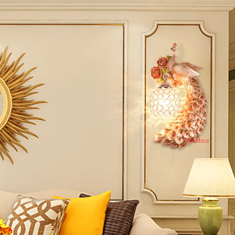 Ретро Кристалл Бра Гостиная фоне стены украшения лампы прикроватная тумбочка