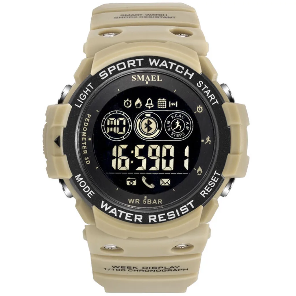 

SMAEL Men Watch Fashion Military Running Bluetooth LED Display Sports Watches Mens Wrist Watch Digital Relogio Sport Masculino