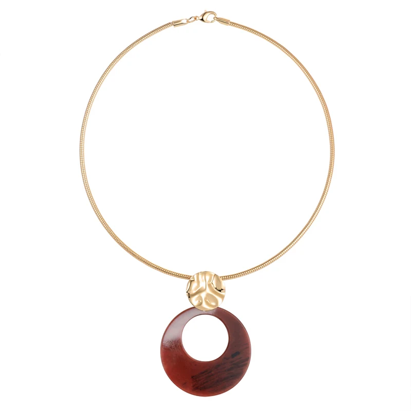 Женское Ожерелье Геометрическая круглая акриловая цепочка с кулоном эффектное