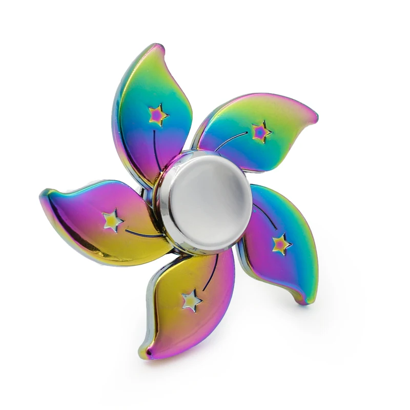 Метеор красочные Непоседа счетчик Металл Радуга Бауайния цветок Топ Hand Spinner Для