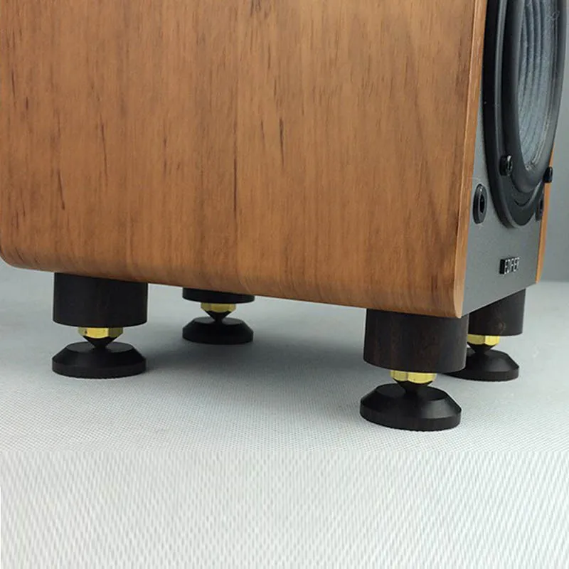 Бесплатная доставка 4 пары ebony wood регулируемая высота HiFi подставка ножки для