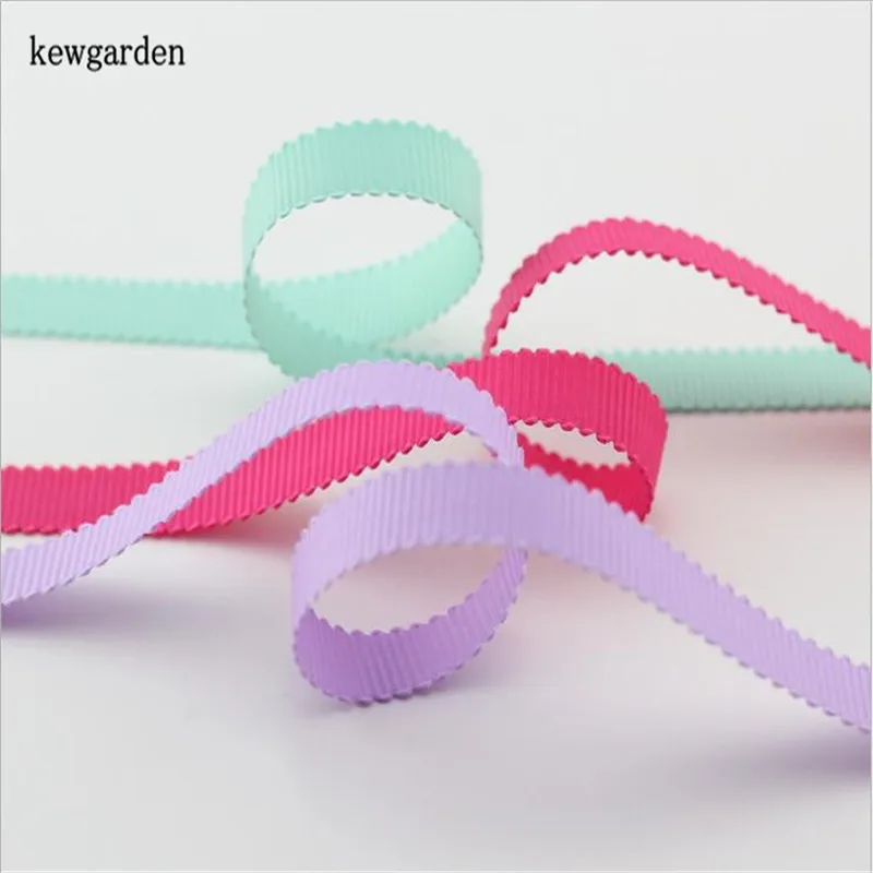 Kewgarden 10 мм 3/" волна корсажная лента для кромки лента вручную изготовленная лента DIY лук аксессуары атласные упаковочные ленты Riband 50 ярдов