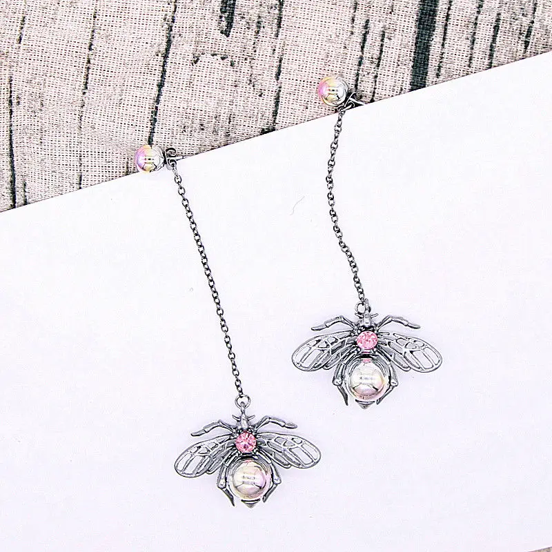 Мода honeybee Тип подвеска на длинной цепочке серьги гвоздики для женщин personaliy
