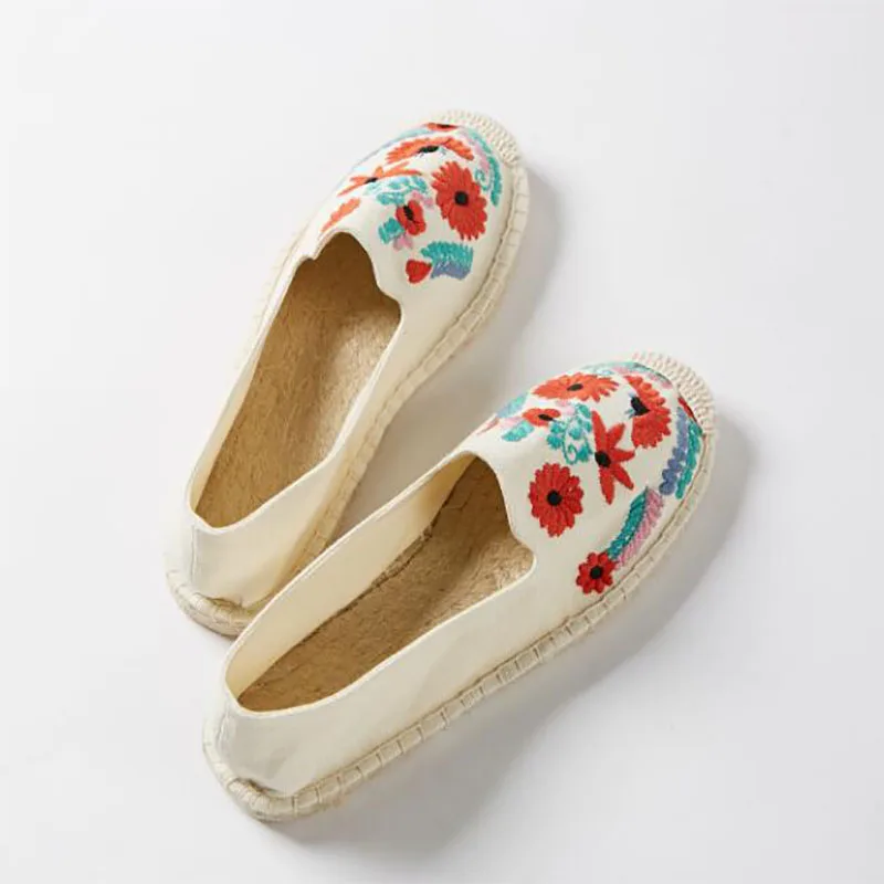 Модные Повседневные туфли в этническом стиле Espadrilles обувь на плоской подошве с
