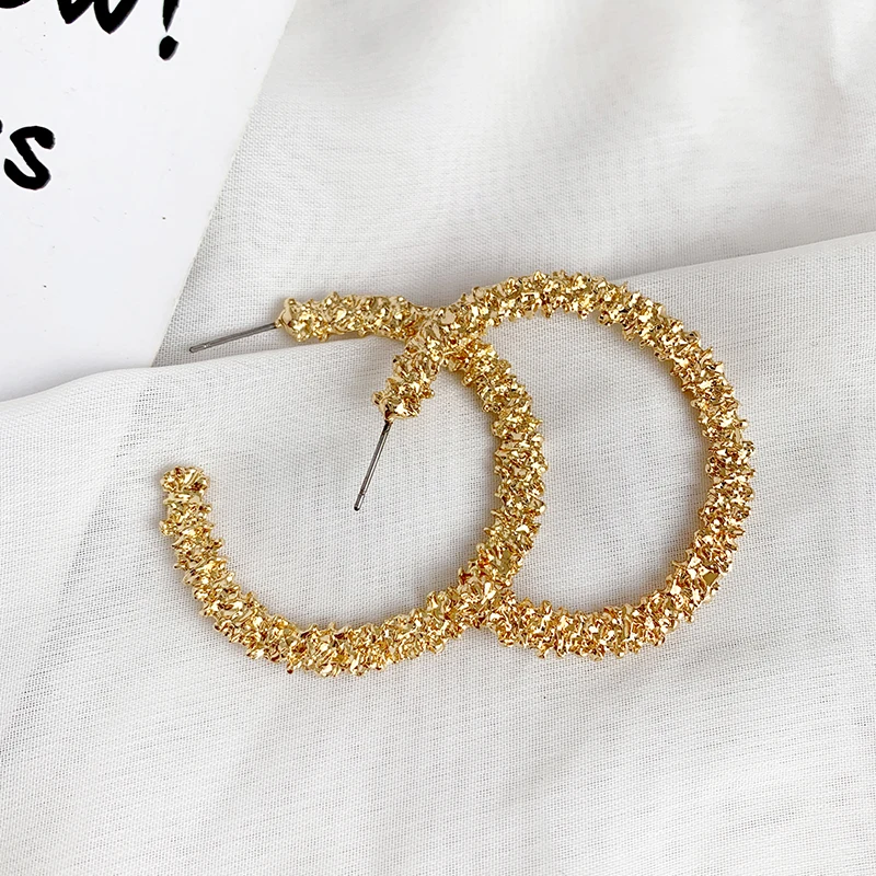 

Fashion Rhinestone Large Circle Earrings Big Hoop Earrings Vintage Silver Color Crystal Round Hoop Earrings For Women Jewelry