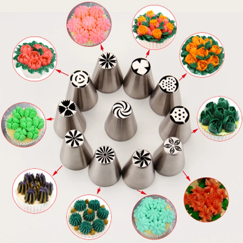 57 шт./компл. из нержавеющей стали русские 3D тюльпаны насадки обледенения