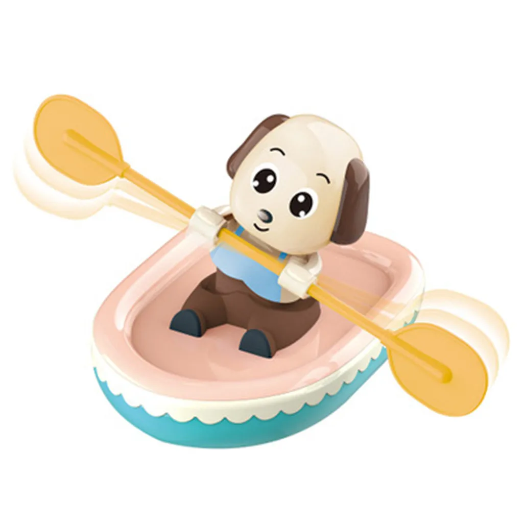 Funny Toys Baby Kid Clockwork Boat Ship Play Water Bathroom Bath Toy A Little Dog Pig Rowing For Kids Toys#g4 | Игрушки и хобби